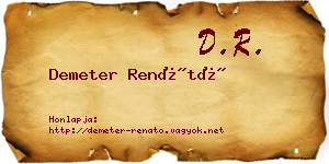 Demeter Renátó névjegykártya